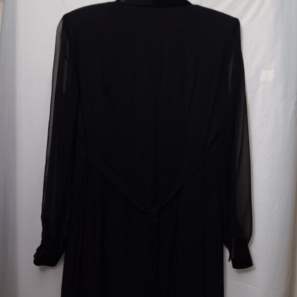 VINTAGE WAYNE DIAMOND SHEER SLEEVE BELTED LONGLINE DUSTER BLAZER - Picture 12 of 15